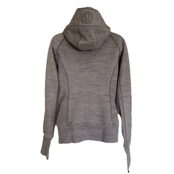 Lululemon Scuba Hoodie II Full Zip 6 Slate Gray Cotton Fleece Thumbholes W4A62S - Picture 10 of 16